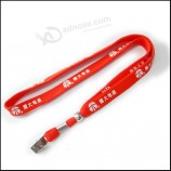 Wholesale Polyester Printing Custom Logo Narrow/Tubular Neck Lanyards for Gift.