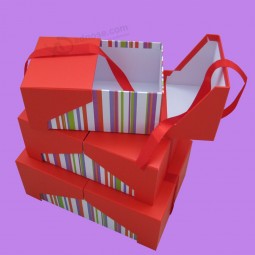 Nueva moda colorida caja de regalo de carTón de ChocolaTe. con cinTa