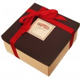 手工定制巧克力纸板纸礼品盒用丝带