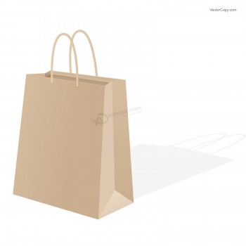 カスタムロゴのシンプルなデザインのクラフト紙のショッピングバッグ