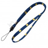 Wholesale Durable Custom Logo Pk Narrow Lanyard with Mobile Phone Loop.