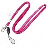 Wholesale Thin Customized Logo Narrow/Tubular Lanyard with Thumb Trigger.