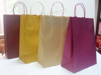 ATacado sacos de compras de papel ofício com logoTipo personalizado
