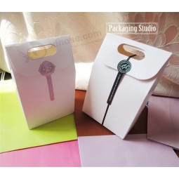 Handle White Paper Cardboard Cookies Packing Gift Box