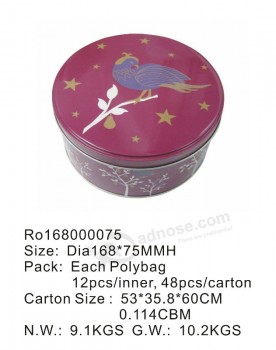 Round Food Tin Box Can Packing Cookies/Chocolate/Biscuit/Gift/Candy