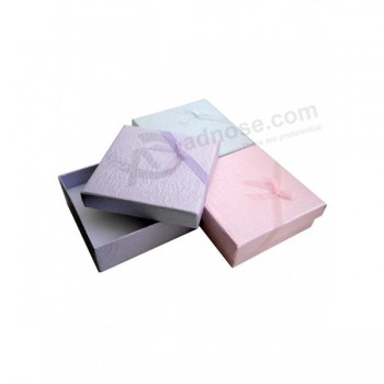 工厂定制粉红色彩色纸礼品盒用丝带