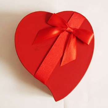 2017 BoîTes de cadeau de papier de forme de coeur de venTe chaude avec ruban