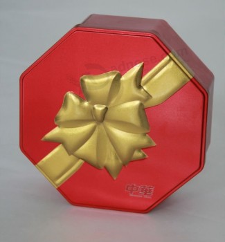 Octagon Tin Cookies Box with Competitive Price