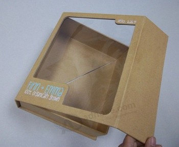 Caja de venTana de mascoTa/Caja de papel de arTe marrón con wiindow