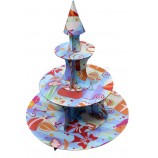 Round Paper Cardboard Cupcake Display Stand Box with Custom Printing