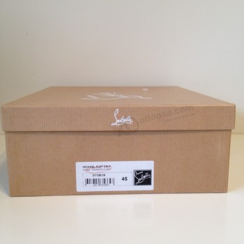 Brown Color Ragid Shoes Box with Custom Printing