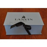 High Quality Book Shape Ragid Shoes Box with Ribbon