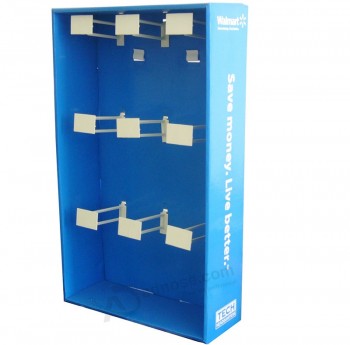 Caja de presenTación de piso de carTón de lado de papel de alTa gama con gancho