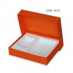 橙色纸礼品盒与电话铰链 (GB-030) 用于定制您的徽标