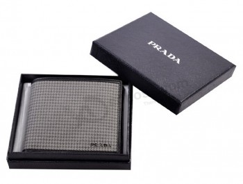 方形黑纸礼品盒品牌钱包 (GB-031) 用于定制您的徽标