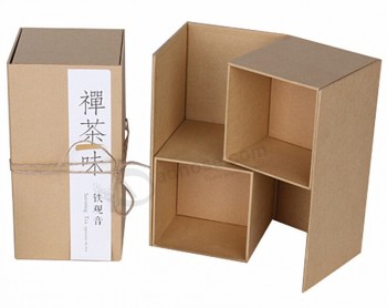 棕色牛皮纸茶叶包装盒定制与您的标志