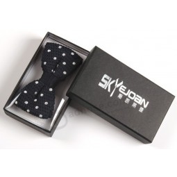 Classic Black Textured Art Paper Box for Bow Tie for custom with your logo