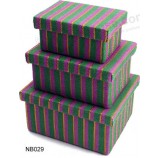 Custom high-quality Striping Cloth Nested Gift Boxes (PB-095)