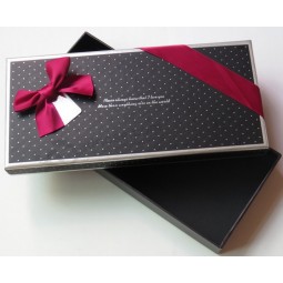 Custom high-quality Silver Hot Stamping Scarf Packaging Box with Ribbon