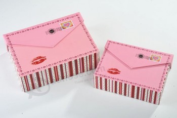定制高-优质粉红色明信片收集盒，带磁扣