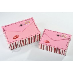 Custom high-quality Pink Post Cards Collection Boxes with Magnetic Closure