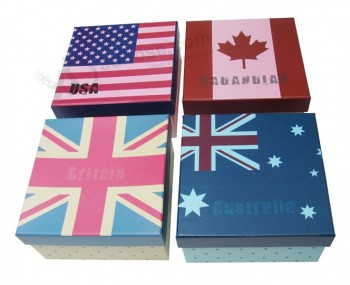 批发定制高-质量立方体纸卡包装盒为国旗