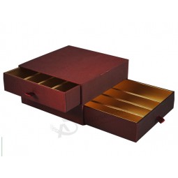 Wholesale custom high-quality Empty Gold Metallic Paper Cheese Drawer Box
