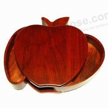 カスタム高品質の新しいファッションリンゴ-形の木製の化粧箱