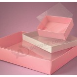 Benutzerdefinierte hohe Qualität falten-Oben klare Sicht top GeschenkboX für Badetücher