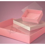 Custom high quality Fold-up Clear View Top Gift Box for Bath Towels with your logo