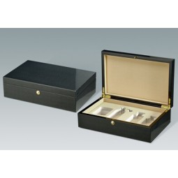 Op maat gemaakte hoge kwaliteit zwarte pianolak spuiten houten Cosmetica doos