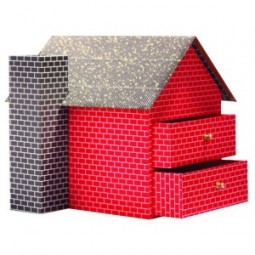 Wholesale custom high-quality Printing House-Shaped Craft Storage Box (AC-013)