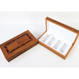 Caja de cremas de madera tallada de alta calidad Con inserción de eva