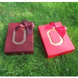 Wholesale custom high-quality Red Grained Paper Bonbon Storage Boxes