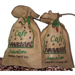 Wholesale custom high-end Reusable Household Jute Woven Bags for Coffee Beans