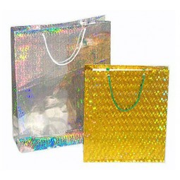 Großhandel benutzerdefinierte hoch-End-Hologramm goldene Silberfolie Papier Kosmetiktaschen (Pb-013)