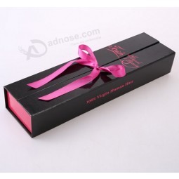 Custom Printing Hair Packaging Box with Ribbon for custom with your logo