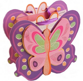 卸売カスタム高-子供のための蝶の形の紙のギフトバッグ (Pb-009)
