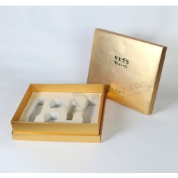 Golden Maquillage Set Gift Box with White EVA Insert for custom with your logo