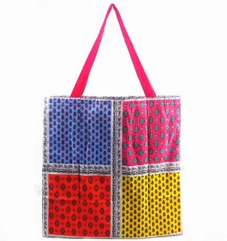 Großhandel benutzerdefinierte hoch-Endmode gemischte Farben Mädchen Baumwolle Kleidung Tasche (Pb-025)