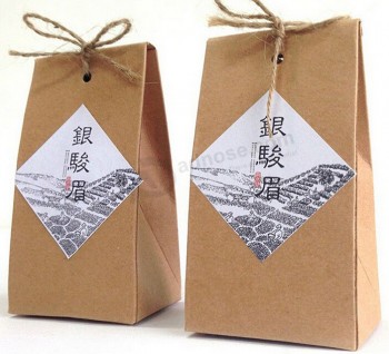 Wholesale custom high-end Recycled Kraft Paper Tea Packaging Bags (PB-026)