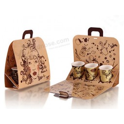 Wholesale custom high-end Kraft Card Takeaway Coffee Packaging Bag (PA-030)