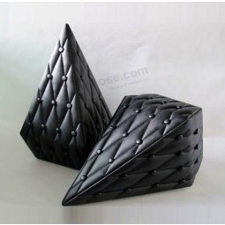 Black Leather Diamond-Shaped Perfume Box for custom with your logo