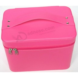 Pink Leather Cosmetic Storage Case for custom with your logo