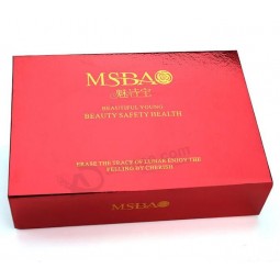 Red Foil Paper Beauty Make-up Box for custom with your logo