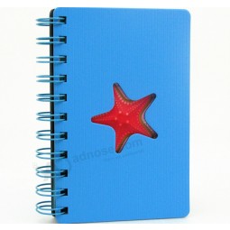 Bule Spirral Draht-O Notizbuch mit Stern, der HardCover für Gewohnheit mit Ihrem Logo schneidet