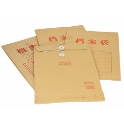 Wholesale custom high quality Brown Kraft Paper Documents Bag with Clasp