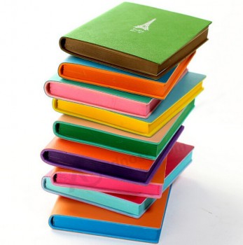Novo diário de Couro Colorido Com bordas de tingimento Para personalizado Com seu logotipo