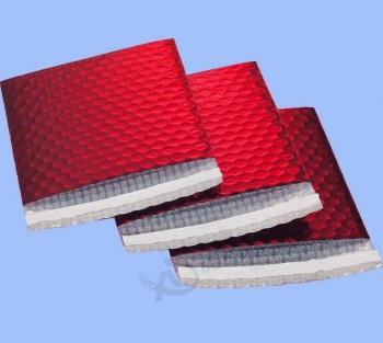 Bolsas de regalo de Correo eXpreso de burbuja rojo metáliCo personalizado de alta calidad al por mayor