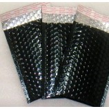 оптовые пользовательские высокого качества глянцевый черный самоклеящиеся металлические пузыри конверты